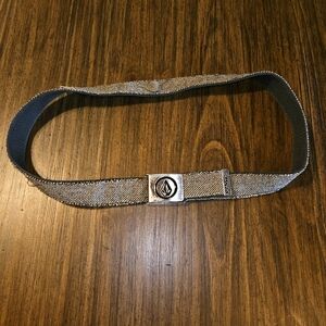 Volcom Circle Web Belt - Brown with Silver Buckle